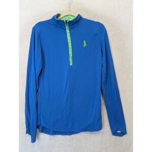 Protect Your Tail Dynamic‎ Quarter Zip Women's Medium Blue Bamboo Mermaid Logo